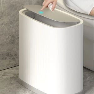 Impermeabile in piedi in PP pressa rettangolare bidone della <span class=keywords><strong>spazzatura</strong></span> coperchio per soggiorno tranquillo cucina bagno WC <span class=keywords><strong>salvaspazio</strong></span> <span class=keywords><strong>bidoni</strong></span> della <span class=keywords><strong>spazzatura</strong></span> - Product Image 1