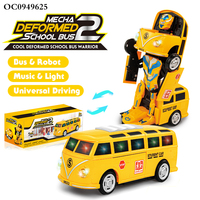 Bus robot transformable pour enfants, jouet électrique avec lumières et musique