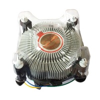 Radiateur de processeur en aluminium et cuivre noir, dissipateur thermique, ventilateur de refroidissement pour processeur Intel I5 Lga115X 1150 1151 1155 1156 1200