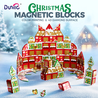 104 pièces de noël bricolage château carreaux magnétiques ensemble pour garçons filles cadeaux de fête