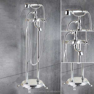 Ferro retro old gold floor bath tap <span class=keywords><strong>gessi</strong></span> golden rubinetto per vasca da <span class=keywords><strong>bagno</strong></span> con piedini autoportanti montato a pavimento - Product Image 4