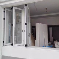 Ventana Corredera Plegable de Diseño Posmoderno, Insonorizada y Resistente al Viento, Marco Estrecho de Aleación de Aluminio, Apertura Total Sin Riel Inferior
