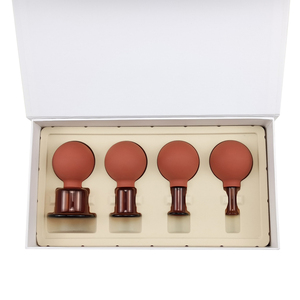 Di alta qualità marrone Anti cellulite vuoto Del Corpo Del Viso Massaggio di Vetro di Aspirazione Coppettazione set di 4pcs-facciale rejuva tazza - Product Image 4