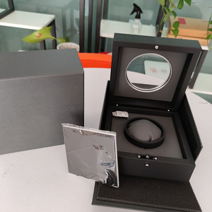 Custom Logo Gift Display Flip Watches <b>Boxes</b> Packaging Storage Luxury <b>Black</b> Square Durable Watch Box - Product Image 4