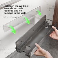 Étagère murale de cuisine pour épices, sans perçage, en acier au carbone, pour rangement et organisation des assaisonnements, vente en gros, directement de l'usine