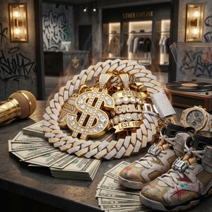 LUOYUNE Colar Masculino HipHop de Corrente Cubana Serrilhada em Latão Banhado a Ouro 18K com Fecho de Caixa Cravejado de Zircônias, para Revenda em Atacado a Proprietários de Boutiques - Product Image 1