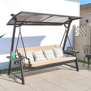 Mobilier d'extérieur de haute qualité balançoire jardin Patio balcon <span class=keywords><strong>4</strong></span> <span class=keywords><strong>places</strong></span> toit extérieur métal patio balançoires lit - Product Image 1