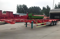 Fabricant Professionnel de Semi-Remorque Squelette 4 Essieux pour Conteneur de 20 Pieds, Charge Utile Maximale 60T, Marque de Remorque de Camion à Vendre à Bas Prix