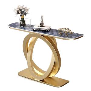 Consolle Rotonda in Stile Italiano Moderno e Lussuoso con Piano in Lastra di Pietra per Arredamento d'<span class=keywords><strong>Ingresso</strong></span> - Product Image 5