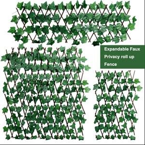 Écran de confidentialité artificiel simple côté laisser faux vert herbe plante jardin décoration murale extensible haie extensible Faux lierre clôture - Product Image 1