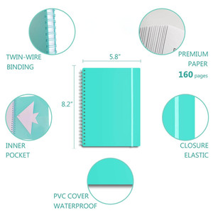 Custom Printed Spiral Daily <strong>Hourly</strong> Schedules Notebook <strong>Planner</strong> A5 Mint Thick Cardboard Cover Thread Sewing Saddle Stitching Gift - Product Image 3