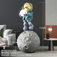 Sculpture de table LED Astronaute sur la Lune, couleur et taille personnalisables, thème Amour, décoration intérieure