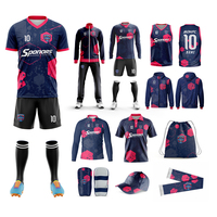Tenues de football personnalisées directement de l'usine, ensembles de maillots de football doux avec tissu respirant pour la course quotidienne