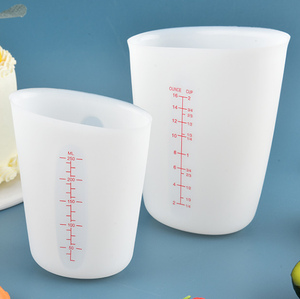 Silicone Pink White Graduated <strong>Measuring</strong> <strong>Cup</strong> Stackable Multiple Sizes Kitchen Measure Container Nonstick Reusable Baking Supplies - Product Image 3