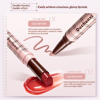 Rouge à lèvres et brillant à lèvres double embout waterproof pour des lèvres pulpeuses et éclatantes, formule non collante aux couleurs vives et hydratantes