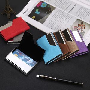 Personalized Business Holder Leather Aluminum Metal <b>Name</b> Case Box Clip Closure Men Women for Credit Card Storage - Product Image 6