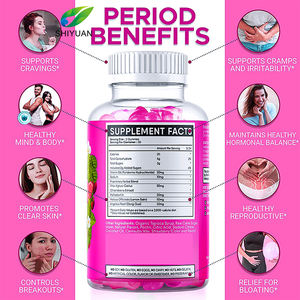 Gommes naturelles personnalisées en usine de suppléments nutritionnels bio extraits de <span class=keywords><strong>PMS</strong></span> soutenant les produits de santé pour l'équilibre hormonal féminin - Product Image 3