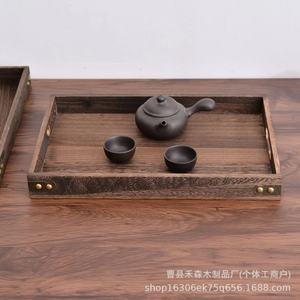 Solid Wood <b>Tea</b> <b>Tray</b> Square Retro Color For Kung Fu <b>Tea</b> Set Hotel Serving - Product Image 1