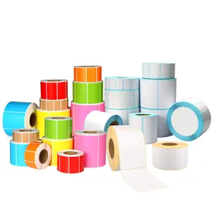 black label custom direct thermal paper label roll and price label stickers