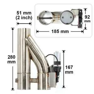 2.0 zoll 304 edelstahl typ Y rohr Dual-Valve ausschnitt Electric Exhaust mit schalter und fernbedienung taste contral PP-YT30SR