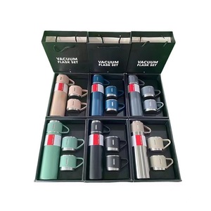 Thép không gỉ khuyến mại drinkware du lịch chai nước nhiệt Mug Bộ quà tặng các mặt hàng forwomen người đàn ông chân không Flask với 2 ly - Product Image 6