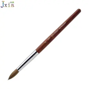 Jiexia מקצועי עץ ידית אקריליק נוזלי אבקת גילוף עט 14 # עגול 100% Kolinsky אקריליק מברשת ציפורניים