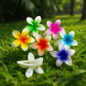 Pince à cheveux Angelina Frangipani 4 cm, fleur colorée, accessoires pour cheveux pour femmes, mode, usage quotidien, plastique de haute qualité - Product Image 5