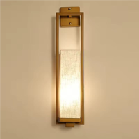 Lampu dinding logam Led dekorasi Interior Tiongkok, lampu braket dinding Modern untuk Hotel dan kamar tidur