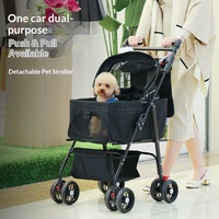 Carrito de Paseo Plegable Ligero para Mascotas, Ideal para Viajes al Aire Libre, para Gatos y Perros de Raza Pequeña y Mediana