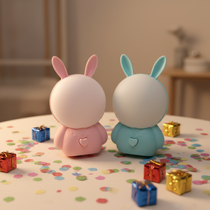 Lampe de nuit LED GL-W133 Mini Lapin Mignon à Longues Oreilles, Interrupteur à Bouton, Double Couleur, 5V, en Plastique PP, pour Chambre d'Enfant - Product Image 6