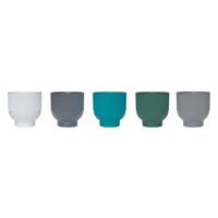 Pot de fleurs en plastique à pieds hauts, style nordique simple et rayé, moderne, pour plantes de jardin, succulentes, bureau et maison - Grande Vente