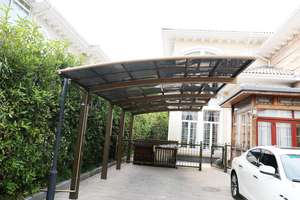 Abri de voiture préfabriqué de luxe 6x3m, <span class=keywords><strong>2</strong></span> poteaux, imperméable, en aluminium, porte japonaise, toit à pente simple - Product Image 3