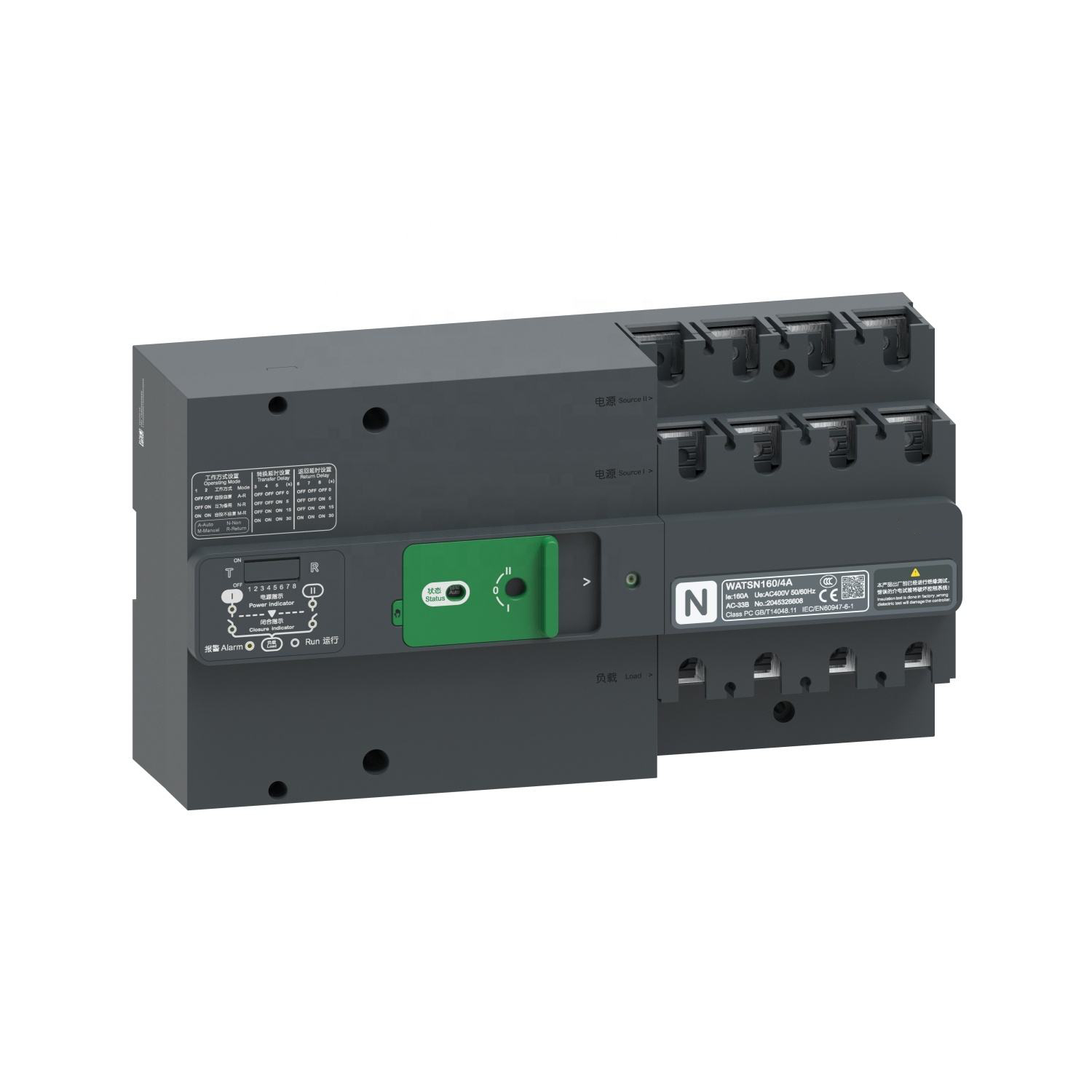 Mt-sch Neider Pc-type <strong>Automatic</strong> <strong>Transfer</strong> <strong>Switch</strong> Na01004 Watsn, 100a, <strong>4</strong>-<strong>pole</strong>, Type a Controller, Self-<strong>transfer</strong>&recovery New