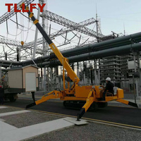 Mini-grue araignée électrique portable sur chenilles de 5 tonnes, pliable, télécommandée, hauteur de levage 17 m