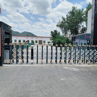 Puertas retráctiles eléctricas inteligentes del fabricante de Qigong, puertas escolares automáticas, villas de aluminio inoxidable, industrias de hoteles