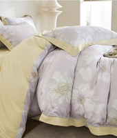 Ensemble de literie de luxe imprimé Lyocell-Tissu de soie écologique doux de qualité supérieure de 4 pièces, design élégant pour une expérience de sommeil