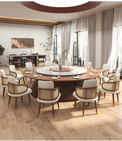 Modernes Design Elektrischer Esstisch Stuhl Kombination Hotel Bankett Automatischer Plattenspieler Rock Board Großer Holztisch für Bankette