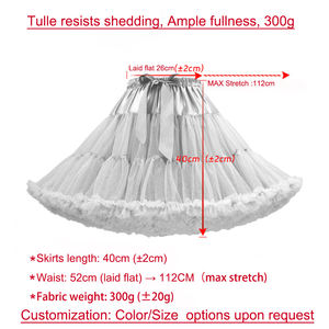 Erwachsenen Weicher Mesh 40 cm Tutu Rock Petticoat Flauschiger Mehrlagiger Ballett Tutu Lolita Cosplay Unterrock Partyrock Hochzeits-Petticoat - Product Image 2