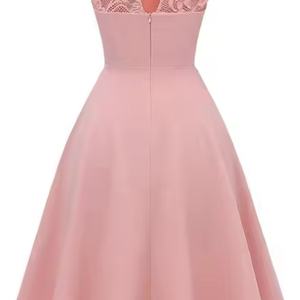 Robe Courte en Dentelle Écologique ODM 2025 – Unie, Lavable, Longueur Genou, Style Évasé, Idéale pour Demoiselles d'Honneur, Bals de Promo et Soirées Décontractées - Product Image 2