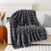 Jeté léger en polyester 100% tissé pour canapé et lit, respirant, texture ondulée, ignifuge, imperméable, utilisation toutes saisons