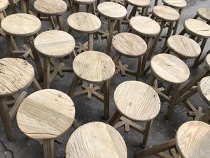 Taburete de Banco largo de madera antiguo chino - Product Image 2