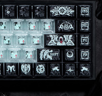 Clavier mécanique PC à 129 touches avec touches en fibre de carbone, texture Dark Angel, russe, anglais, rétroéclairé