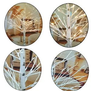 Árvore artificial de led de decoração externa, luz de árvore com 8 funções e controle remoto