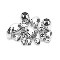 Accessoires de bijouterie, boule ovale en métal, avec grand trou, perles ovales d'écartement en acier inoxydable pour la fabrication de bijoux et de bracelets