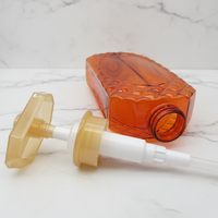 Offre Spéciale Bouteille en plastique PET orange de haute qualité de 500ml avec pompe, emballage pour shampooing, lotion, crème solaire.