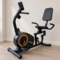 Vélo d'exercice couché magnétique pour usage domestique, entraînement cardiovasculaire intérieur avec siège et dossier