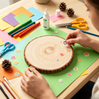 Tranches de bois rondes naturelles avec bord de peau d'arbre pour l'artisanat DIY, la décoration de mariage et les décorations de table