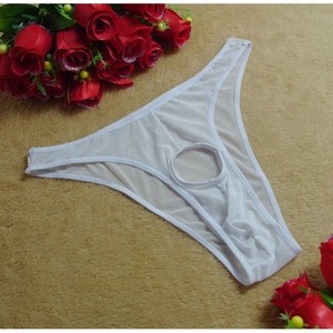 Sous-vêtements sexy pour hommes, string en mesh respirant, entrejambe ouvert, lingerie transparente pour hommes - Product Image 5