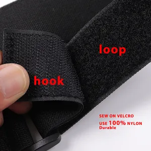Jiehuan 25M pita kait dan Loop tali pengikat poliester/nilon elastis untuk sabuk aksesori garmen dapat disesuaikan dengan perekat