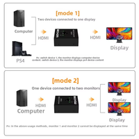 Commutateur HDMI2.0 HDTV commutateur bidirectionnel 1x2 / 2x1 AB répartiteur de commutation 2 ports prend en charge 4K 1080P 3D HDR HDCP répartiteur pour TV